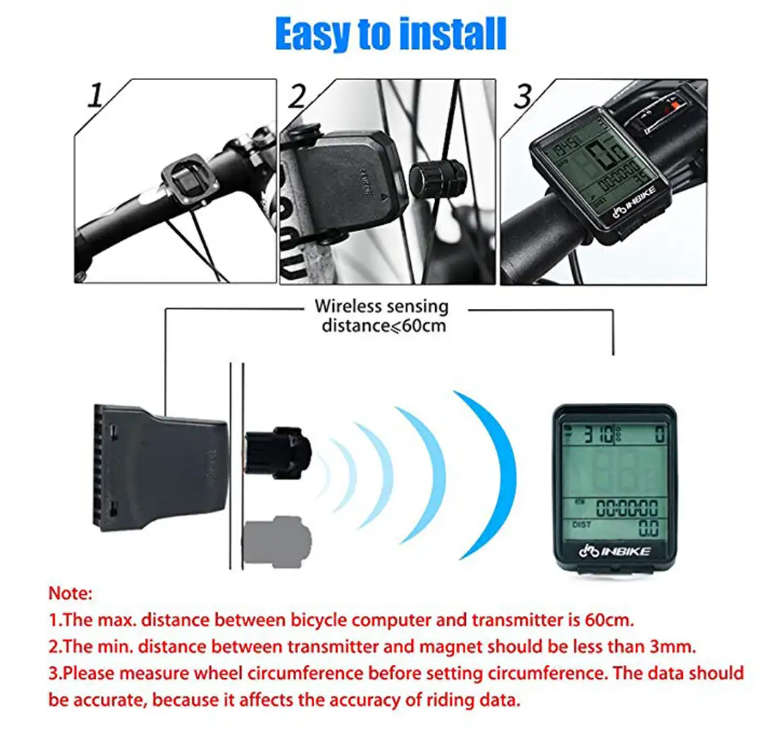 Wireless Waterproof Bicycle Odometer Cycle Computer