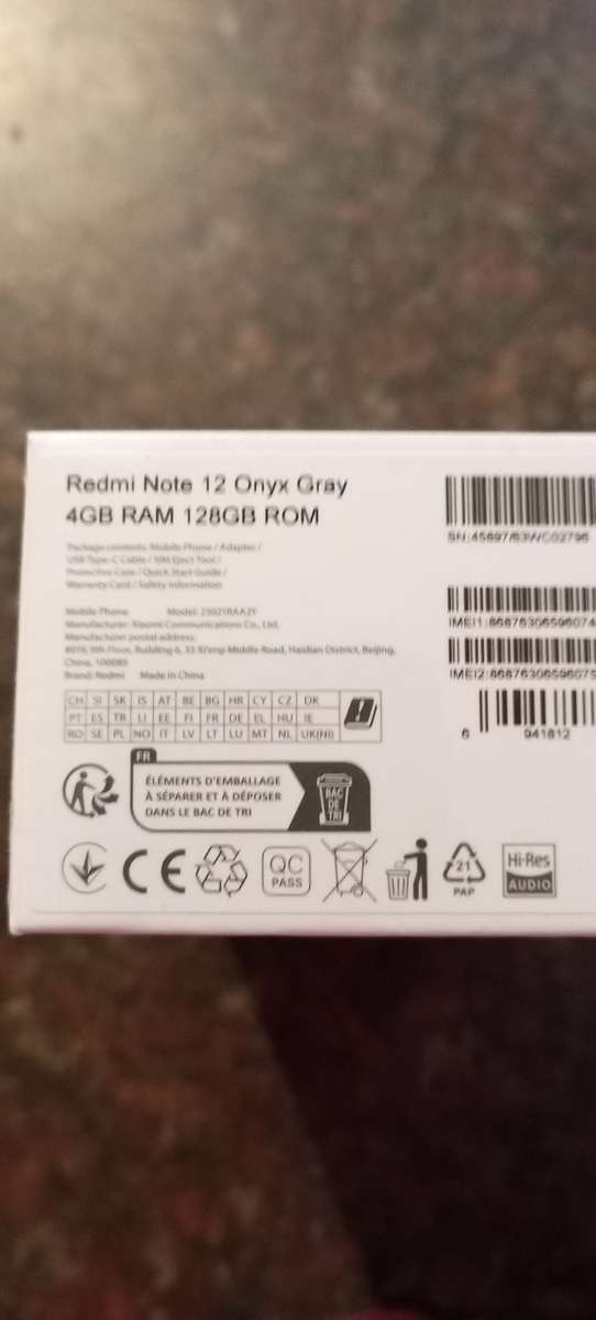 Xiaomi Redmi Note 12 128GB Dual Sim - Onyx Gray