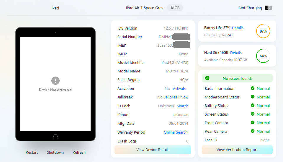 Apple iPad Air - 16GB Space Grey