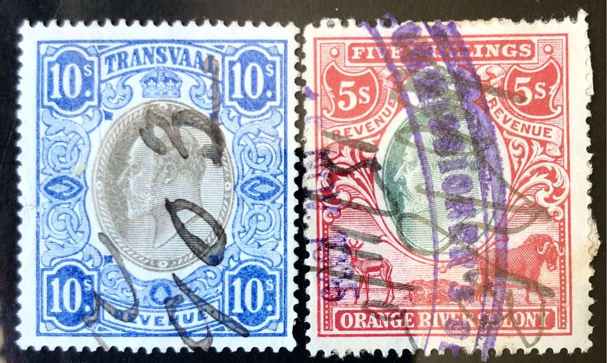 TRANSVAAL AND ORANGE RIVER COLONY REVENUE STAMPS