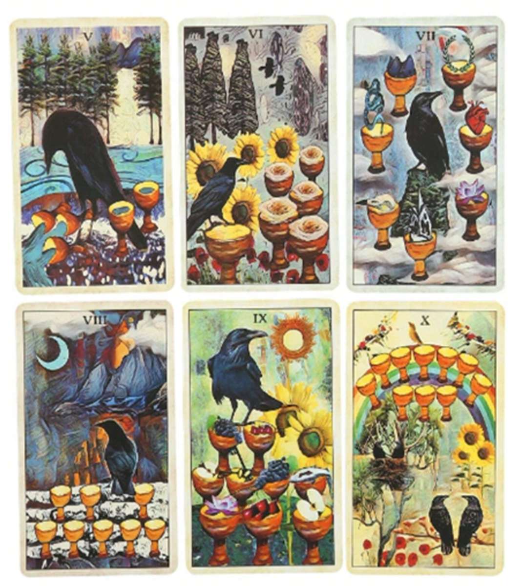 78 Card Crow Tarot Deck for Beginners - Very Good Used Condition