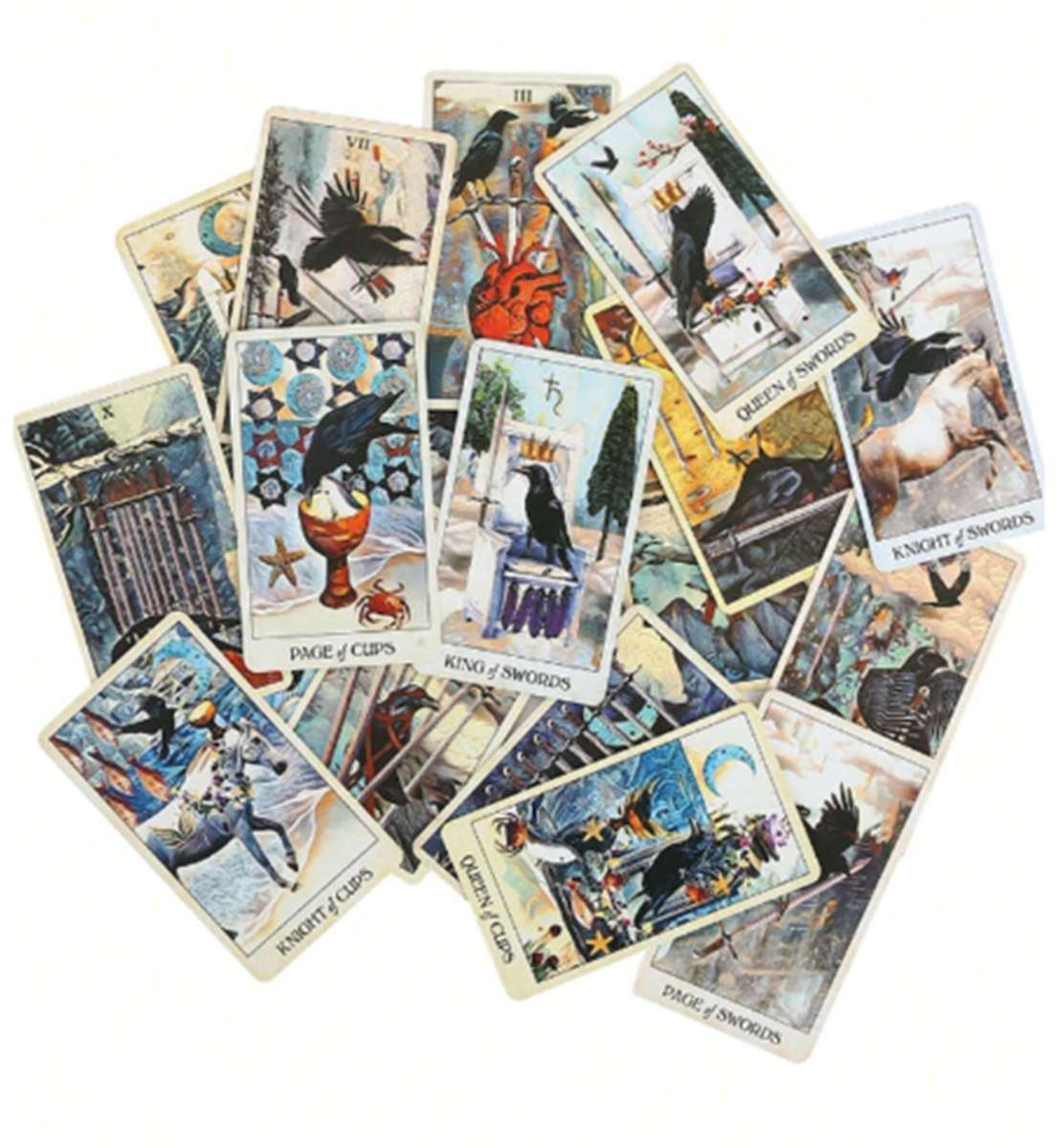 78 Card Crow Tarot Deck for Beginners - Very Good Used Condition