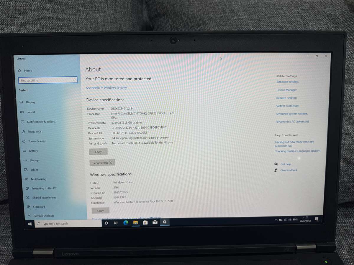 Gaming/Engineering Lenovo ThinkPad P51 Quad Core i7 32GB DDR4 256GB SSD Quadro Graphics