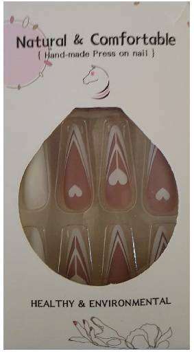 #3 White french tip with heart design