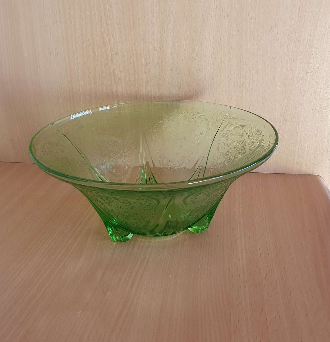 Vintage Green Glass Bowl