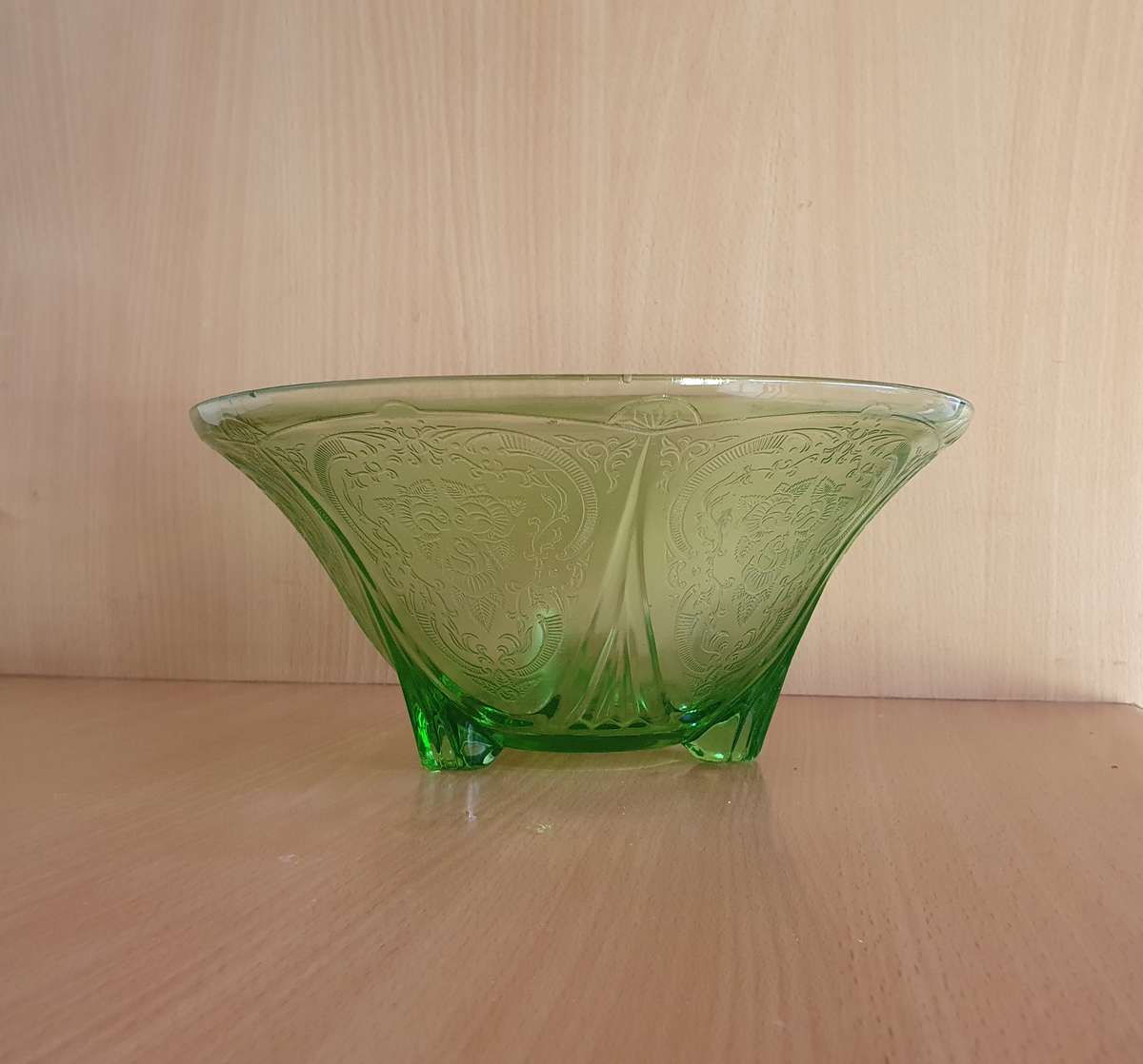 Vintage Green Glass Bowl