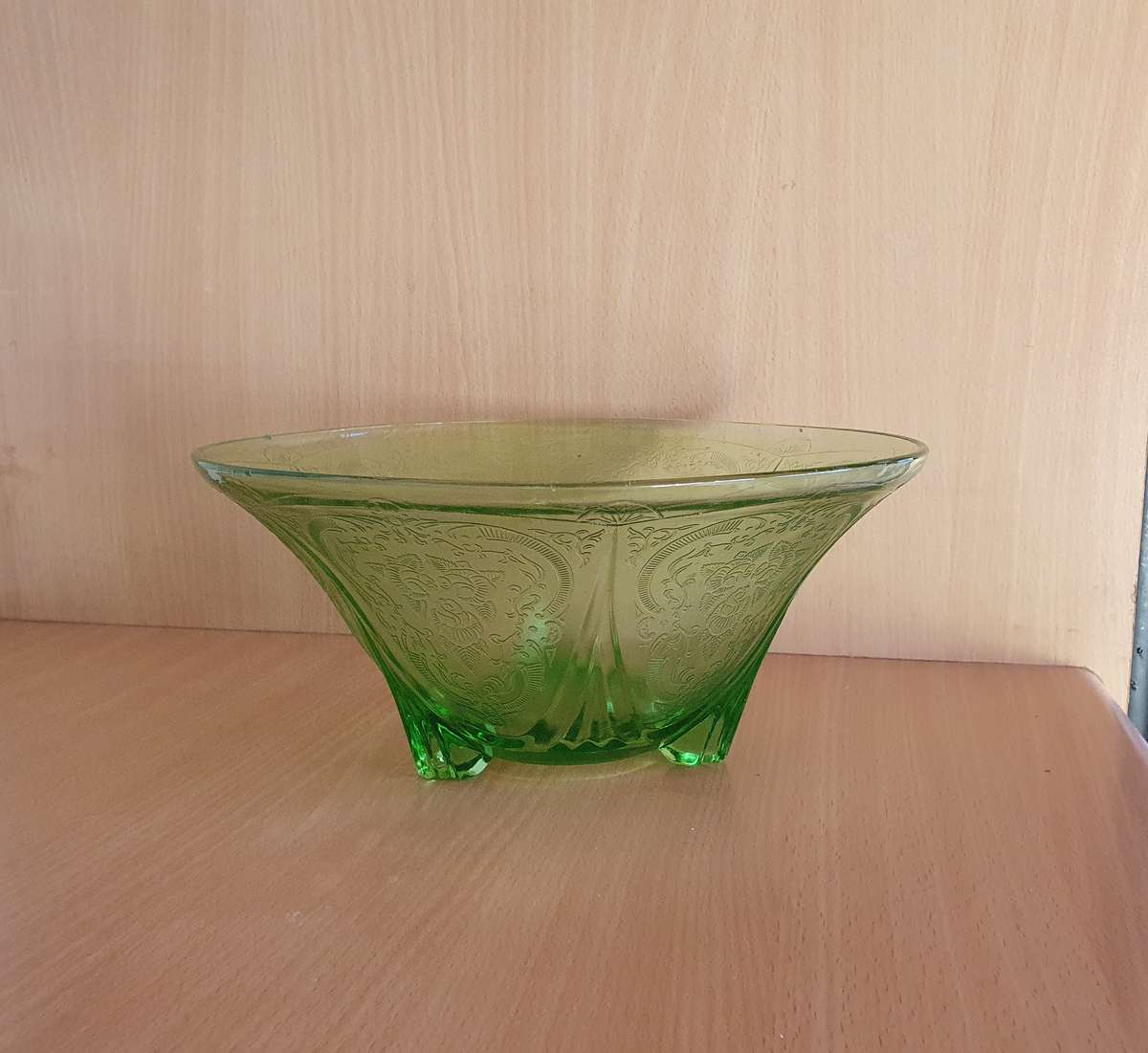 Vintage Green Glass Bowl