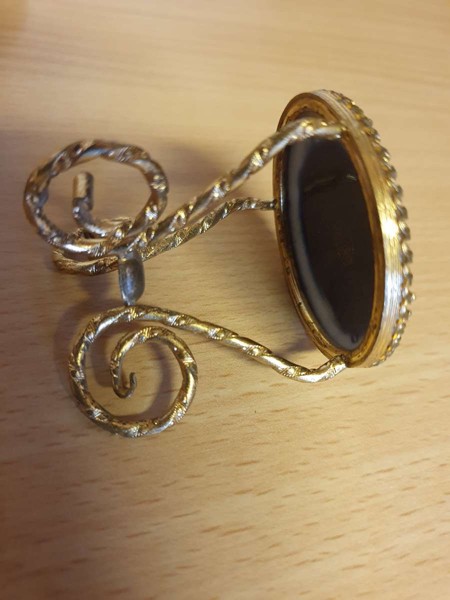 Set of 3 Miniature Limoges Gilt and Cobalt Blue Enameled Porcelain Table and Chairs