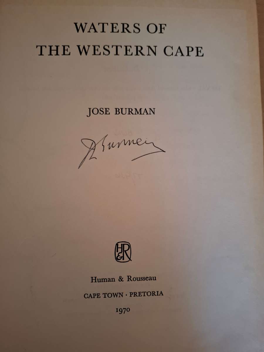 Waters of The Western Cape : Jose Burman  (Hardcover)