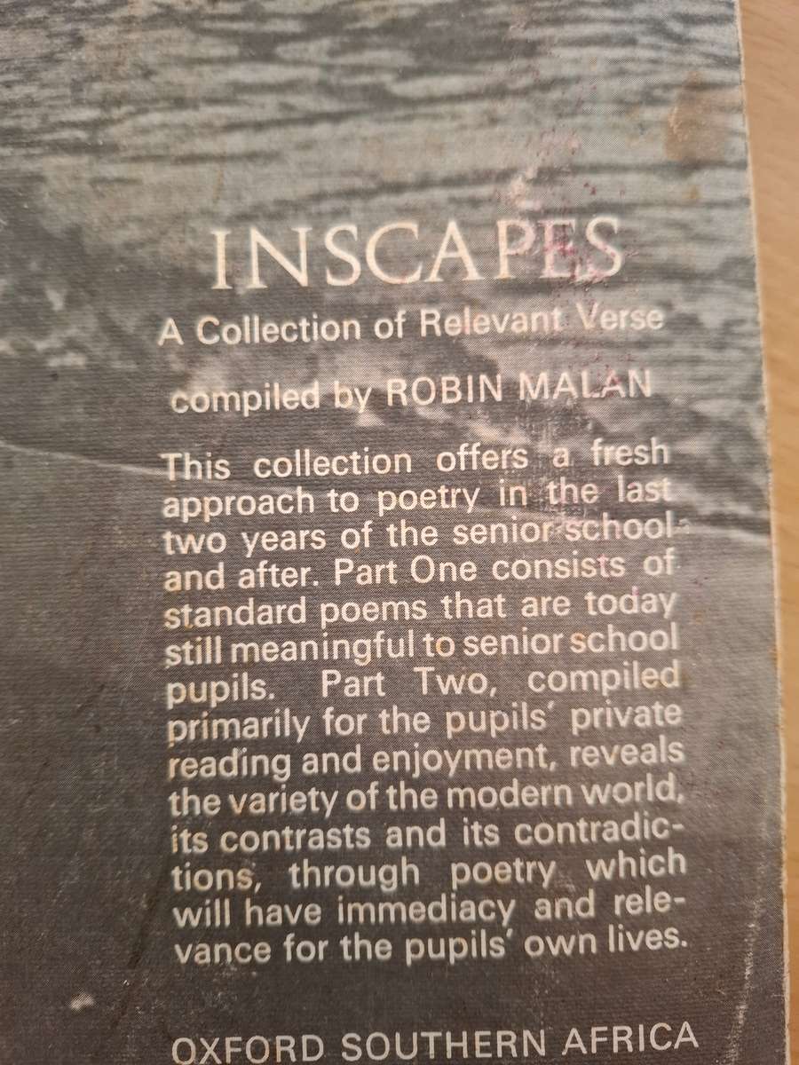 Inscapes - A Collection of Relevant Verse Compiled by Robin Malan  (Paperback)