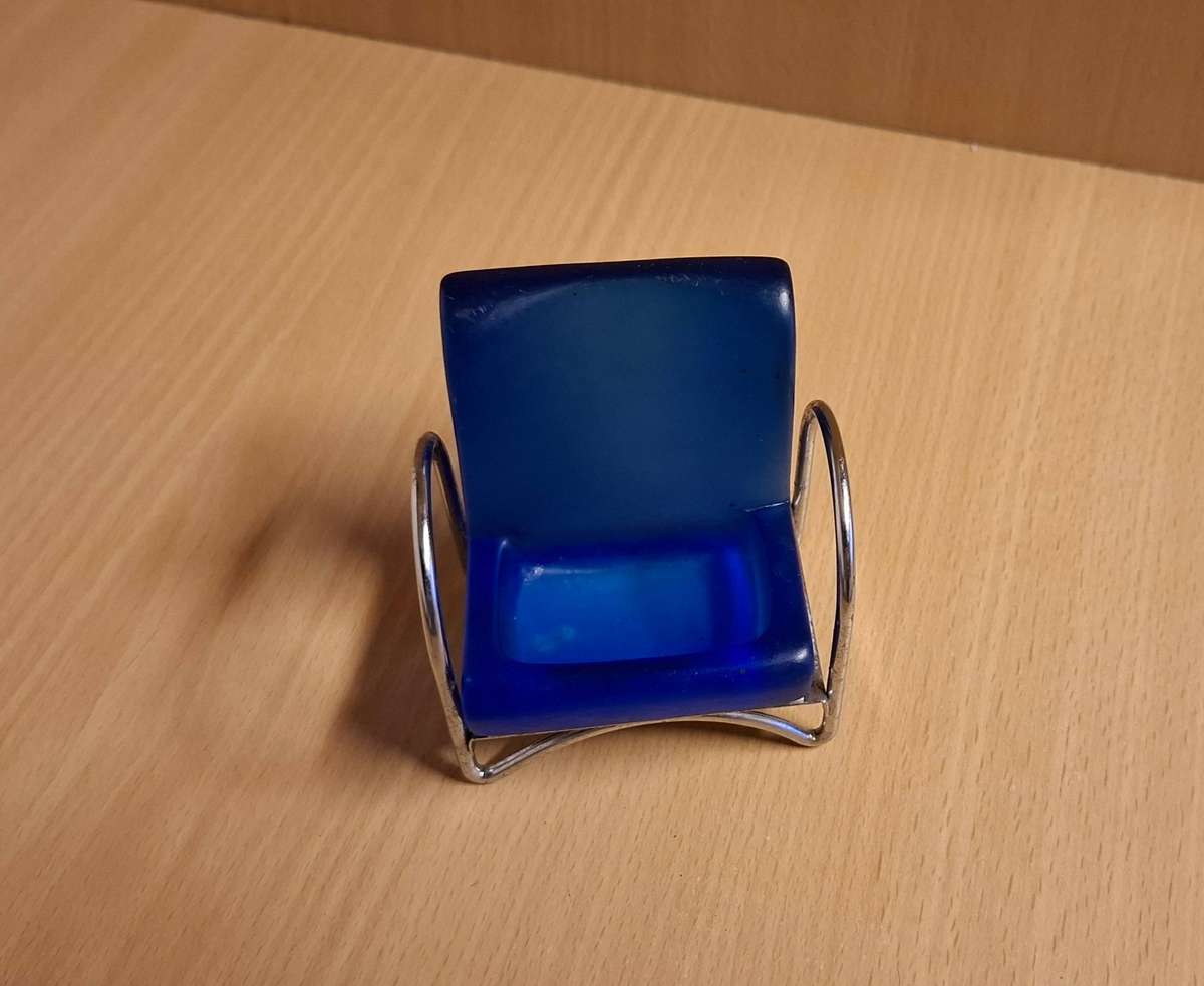 Miniature Blue Armchair - width 7cm height 7cm depth 5cm
