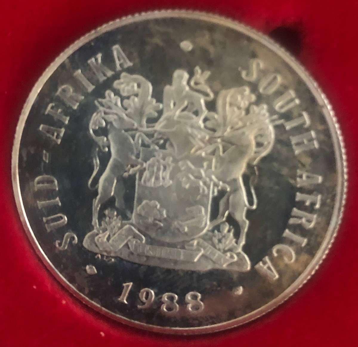 Republic of South Africa 1988 R1 Silver Proof Commemorative Coin