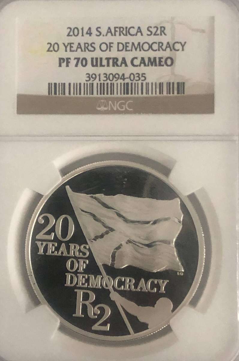 Perfect Proof 20 Years of Democracy R2 Silver Coin