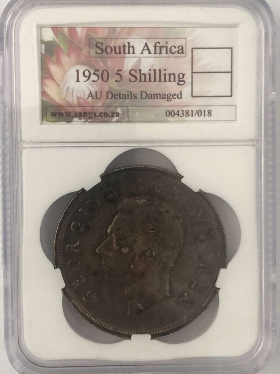 1950 Union of South Africa Silver 5 Shilling