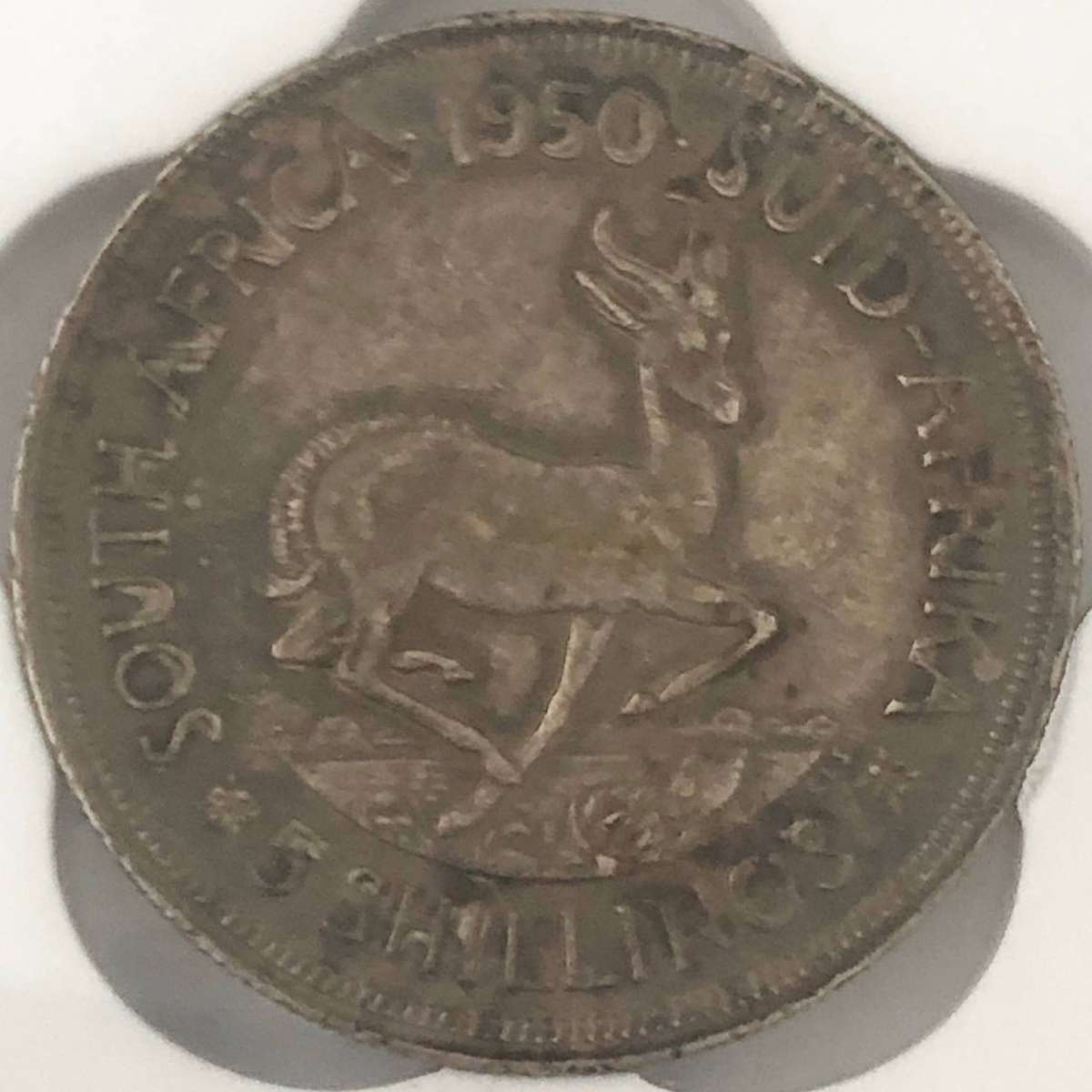 1950 Union of South Africa Silver 5 Shilling