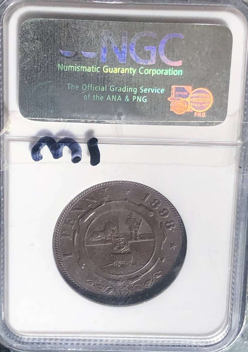 1898 ZAR 1 Penny MS62BN