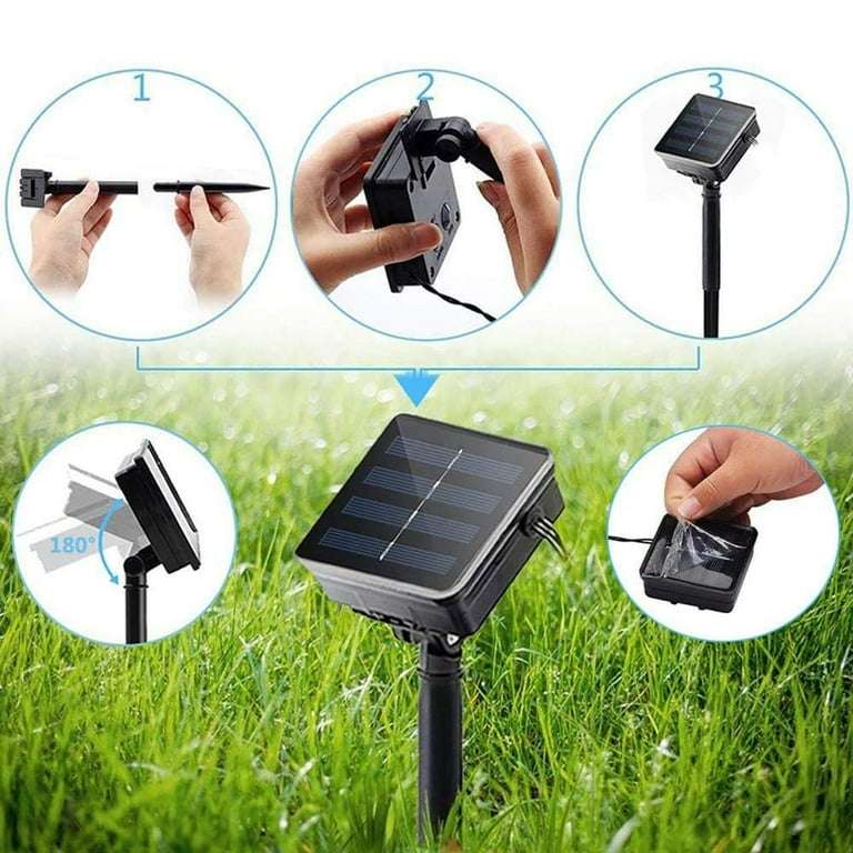 10M Outdoor Solar LED Light Waterproof Copper Wire Fairy Light Balcony Garden Decorative Trees