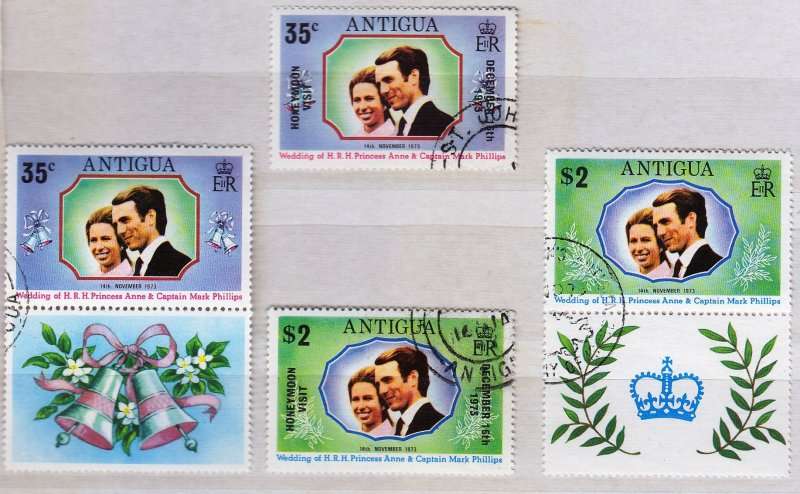 Antigua, Scott #321,322,1973,MNH,CTO,CV$4.00