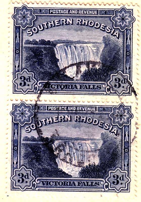 Zimbabwe (Southern Rhodesia), Scott #32,1932,VFU,Vertical Pair,CV$4.50