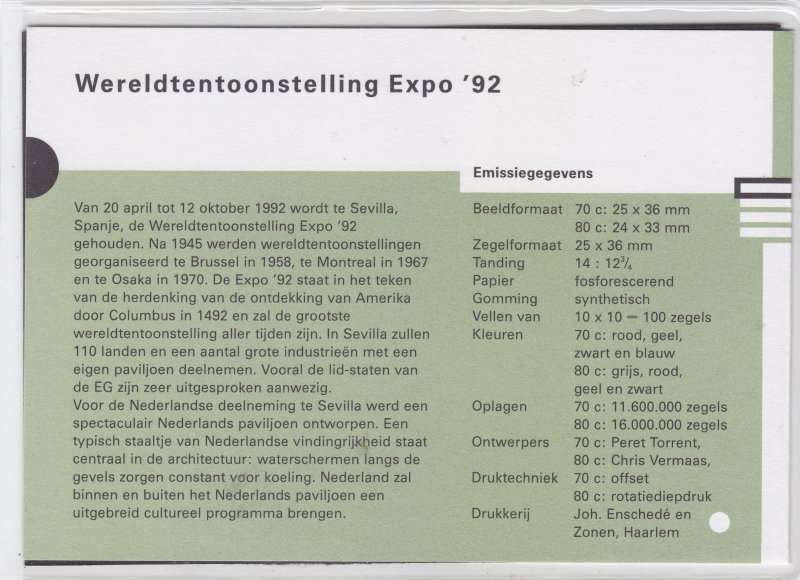 Netherlands, Scott #807/08,1992,MNH,Presentation Pack,CV$2.00