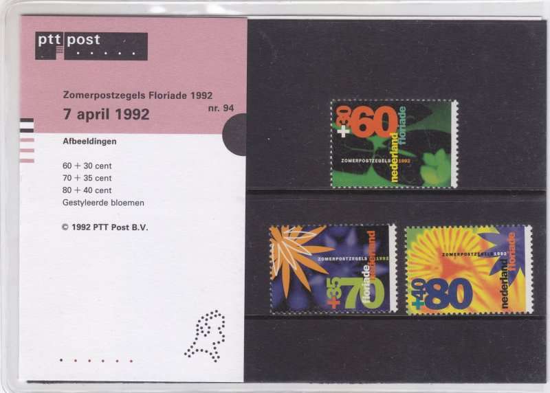 Netherlands, Scott #B662/4,1992,MNH,Presentation Pack,Semi,postal,CV$4.00