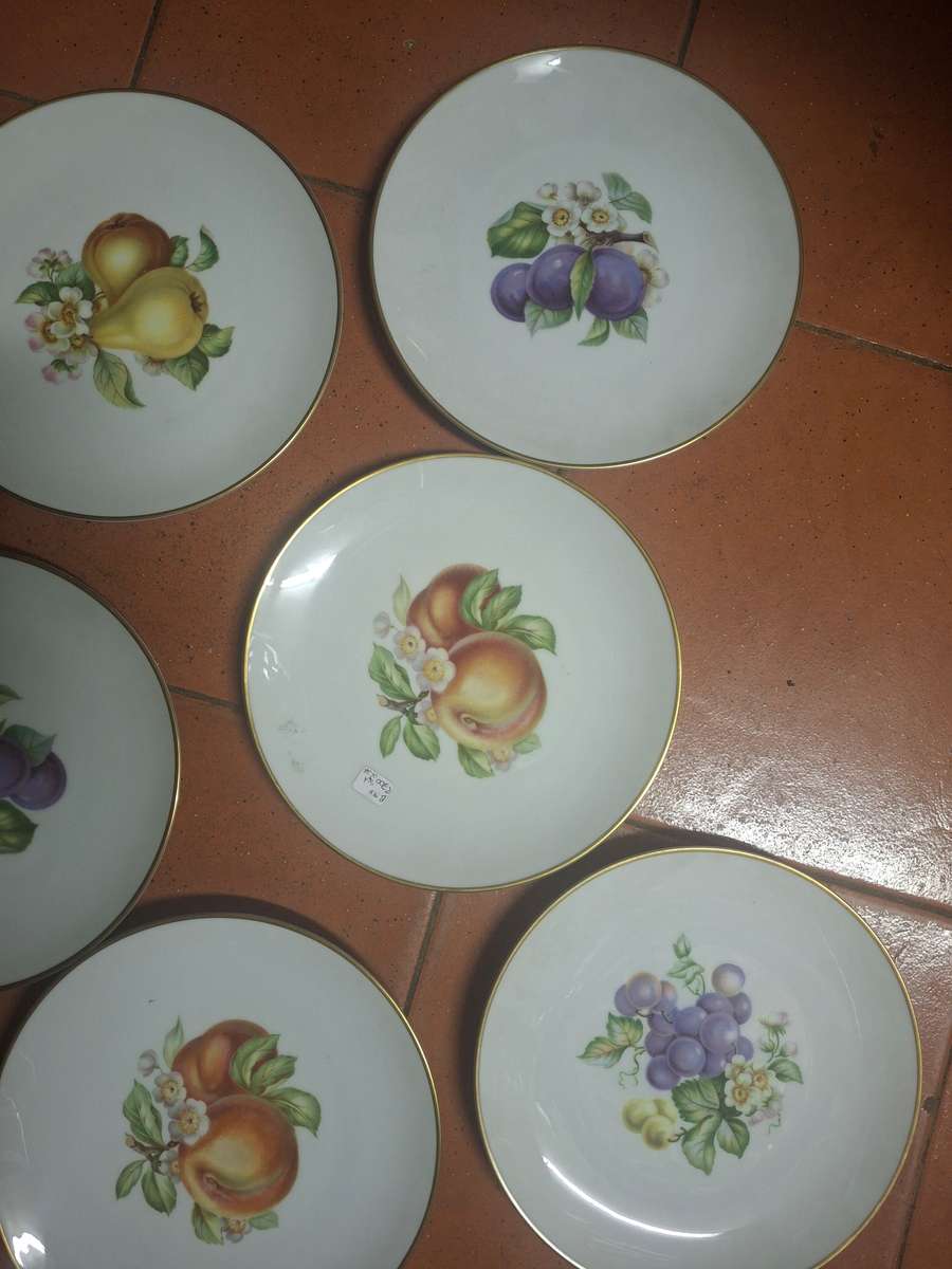 Six fruit scence porcelian plates