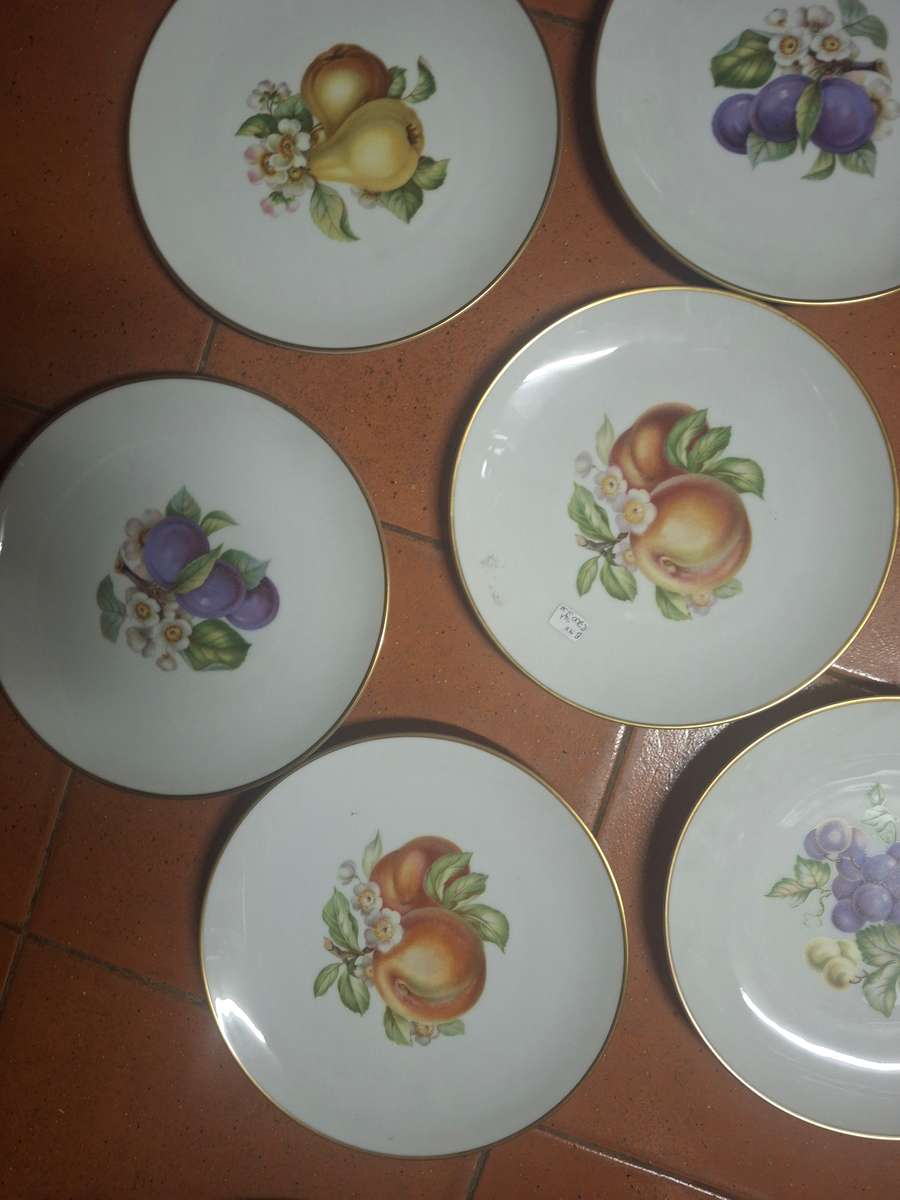 Six fruit scence porcelian plates