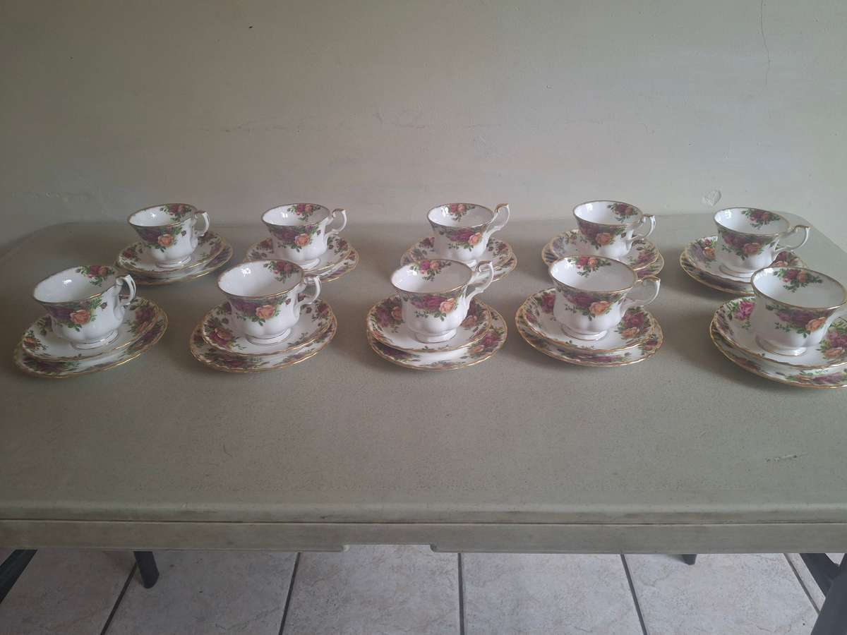 Ten stunning royal ablert tea cup trios