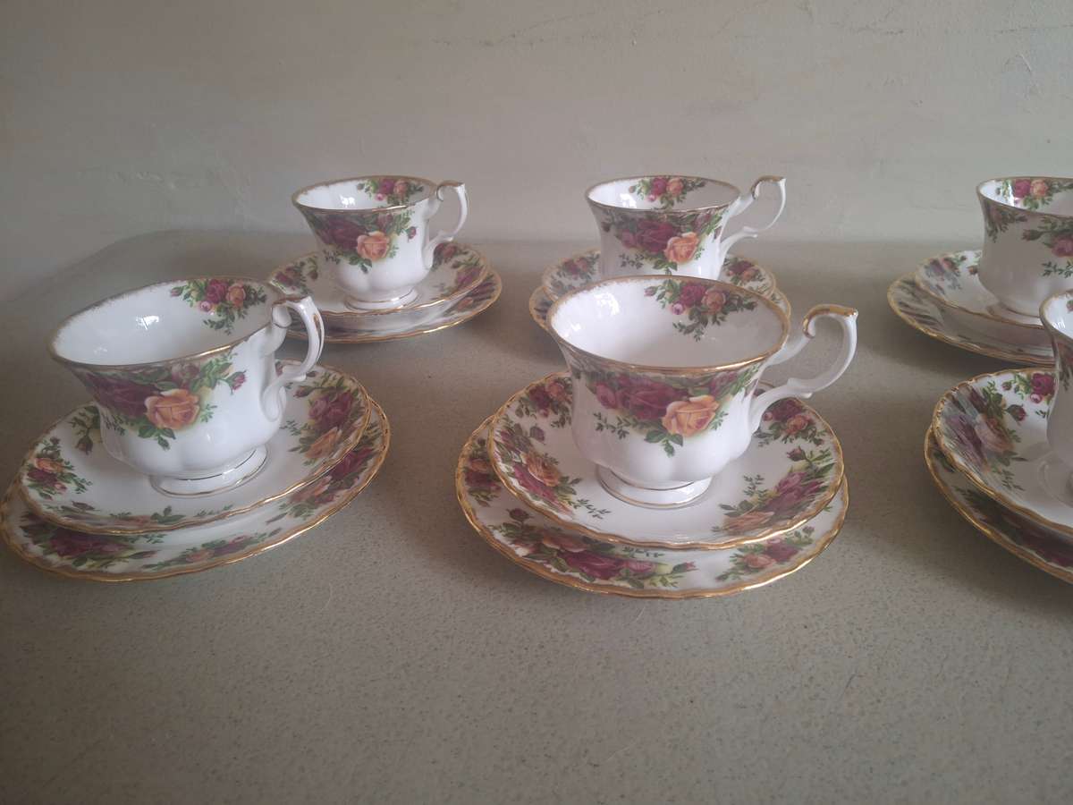 Ten stunning royal ablert tea cup trios