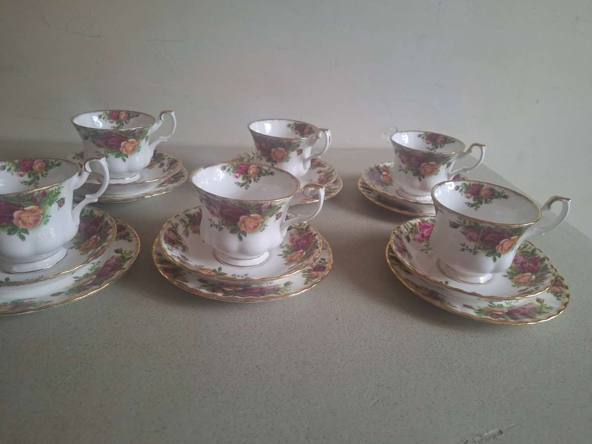 Ten stunning royal ablert tea cup trios