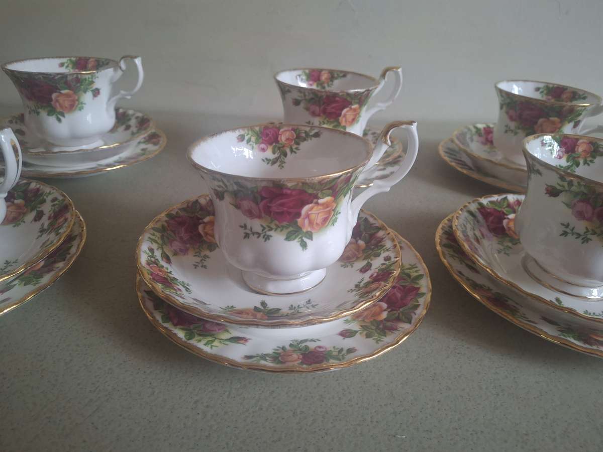 Ten stunning royal ablert tea cup trios