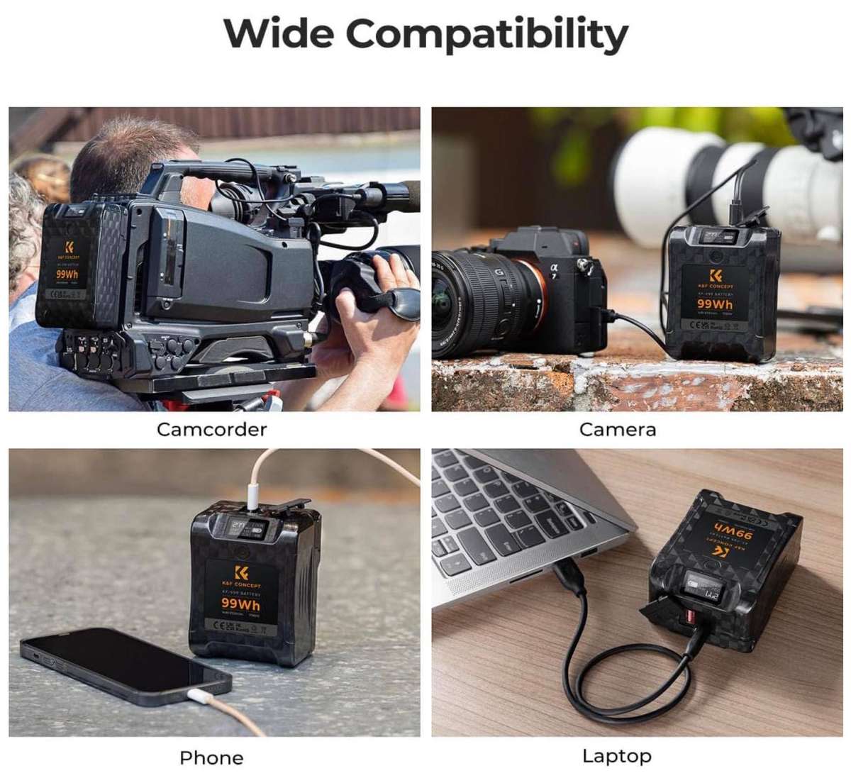 K&F V-Mount Battery - 99Wh and 6700mAh 65w
