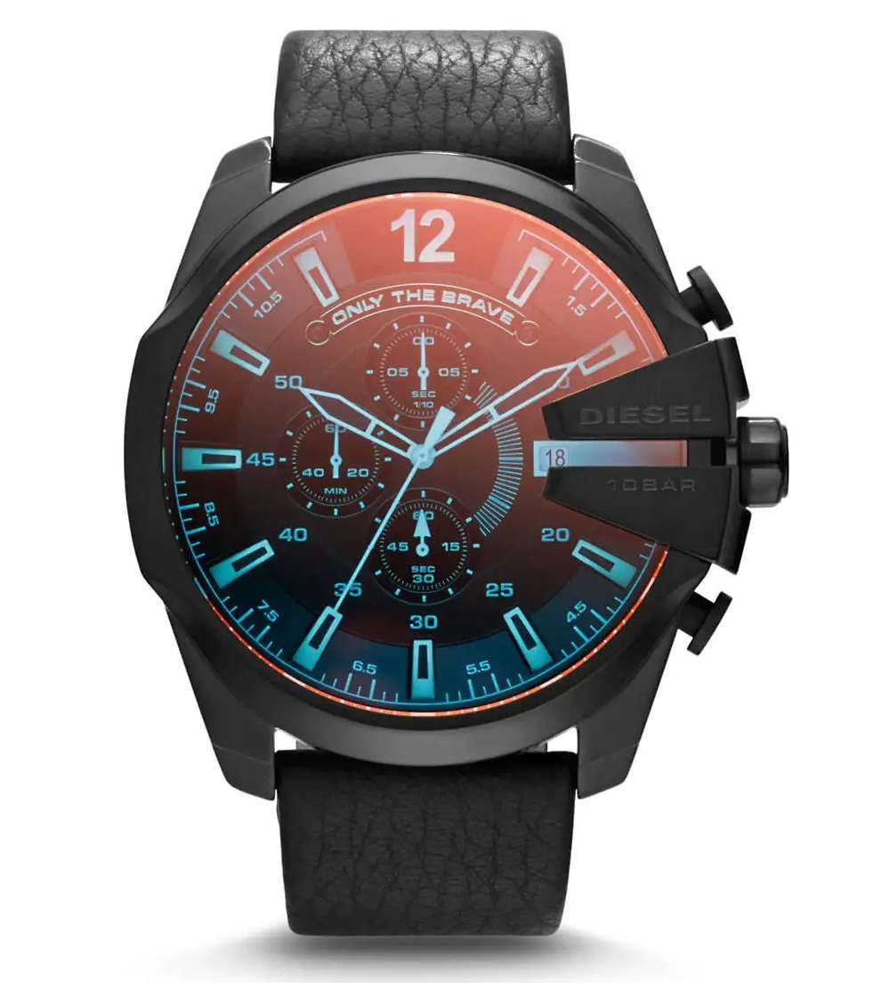 DIESEL Mens Mega Chief Iridescent Crystal Watch DZ4323