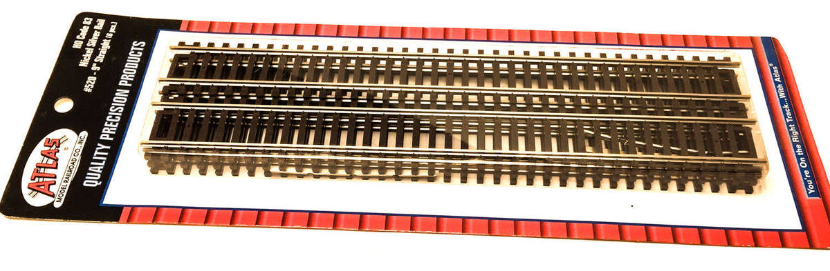 ATLAS: HO 9" STRAIGHT TRACK CODE-83 #520 (6 TRACKS PER PACK)