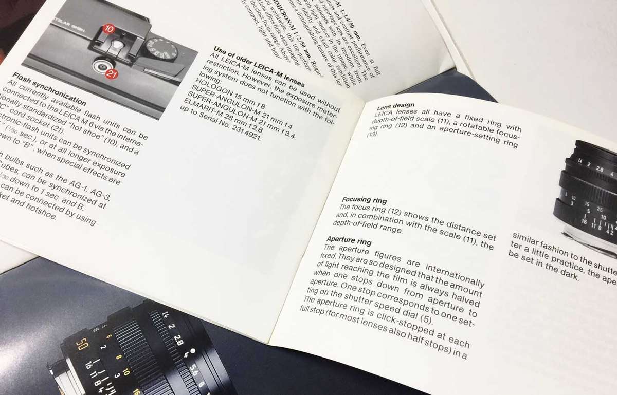 Leica M6 Instruction Booklet