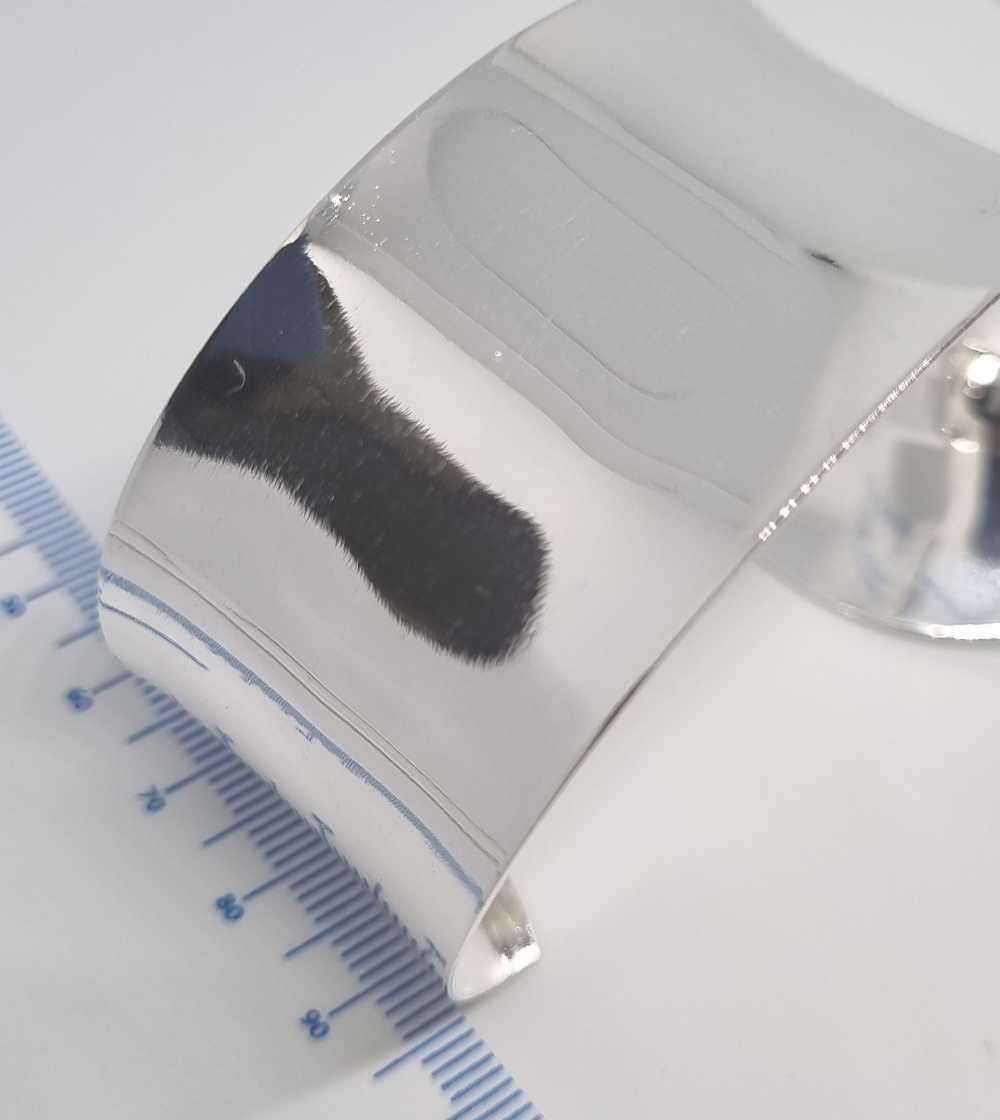 925 Silver Wide Band Open Cuff Bracelet