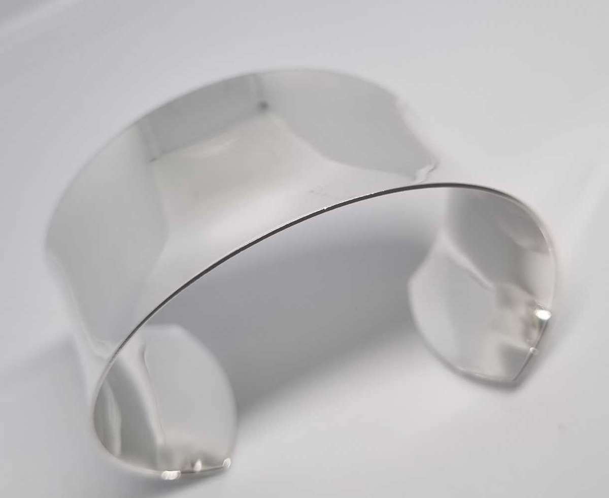 925 Silver Wide Band Open Cuff Bracelet
