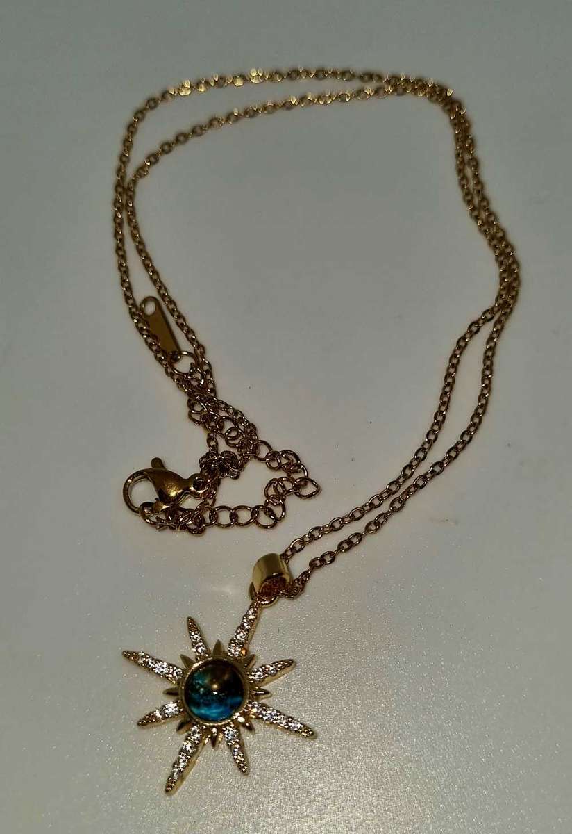 Stainless Steel Necklace with Zirconia Pendant