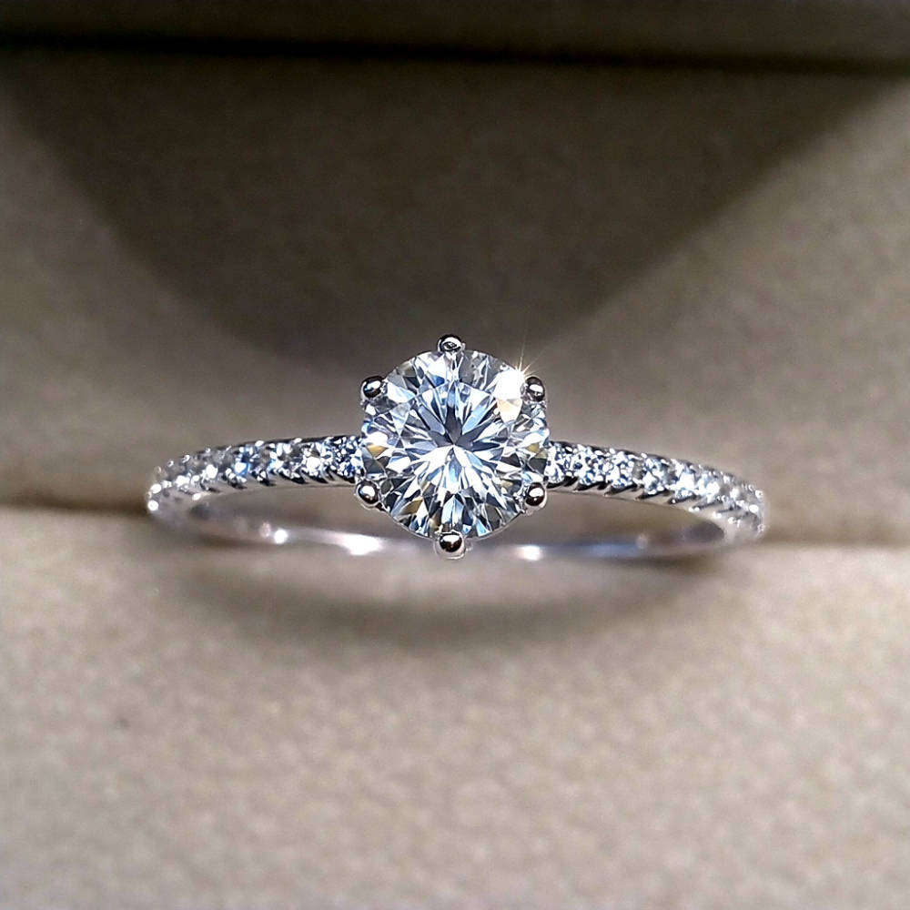 S925 Sterling Silver Moissanite Ring