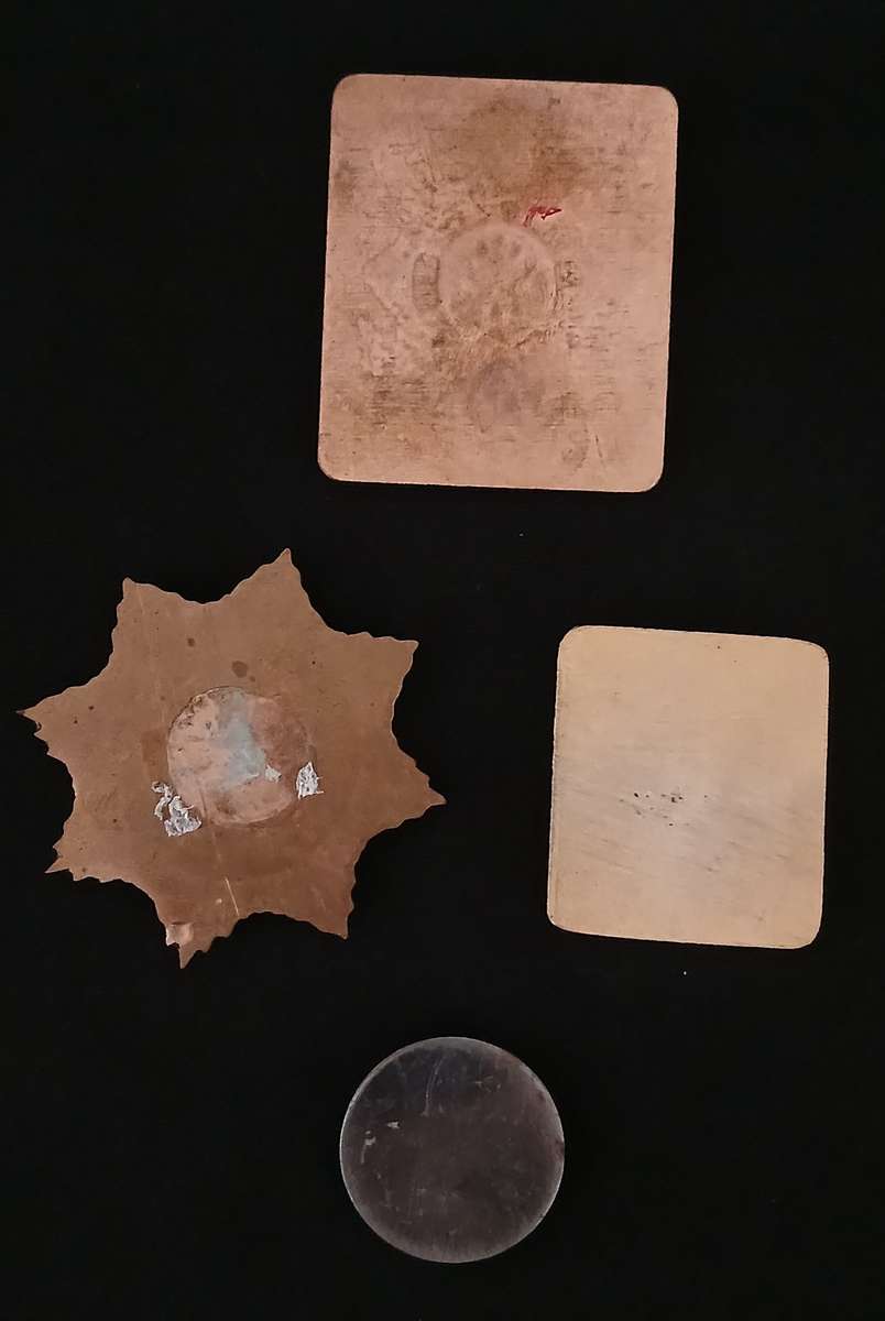 SOUTH AFRICAN POLICE BADGES   ( 3 BRASS + 1 METAL )                 L280