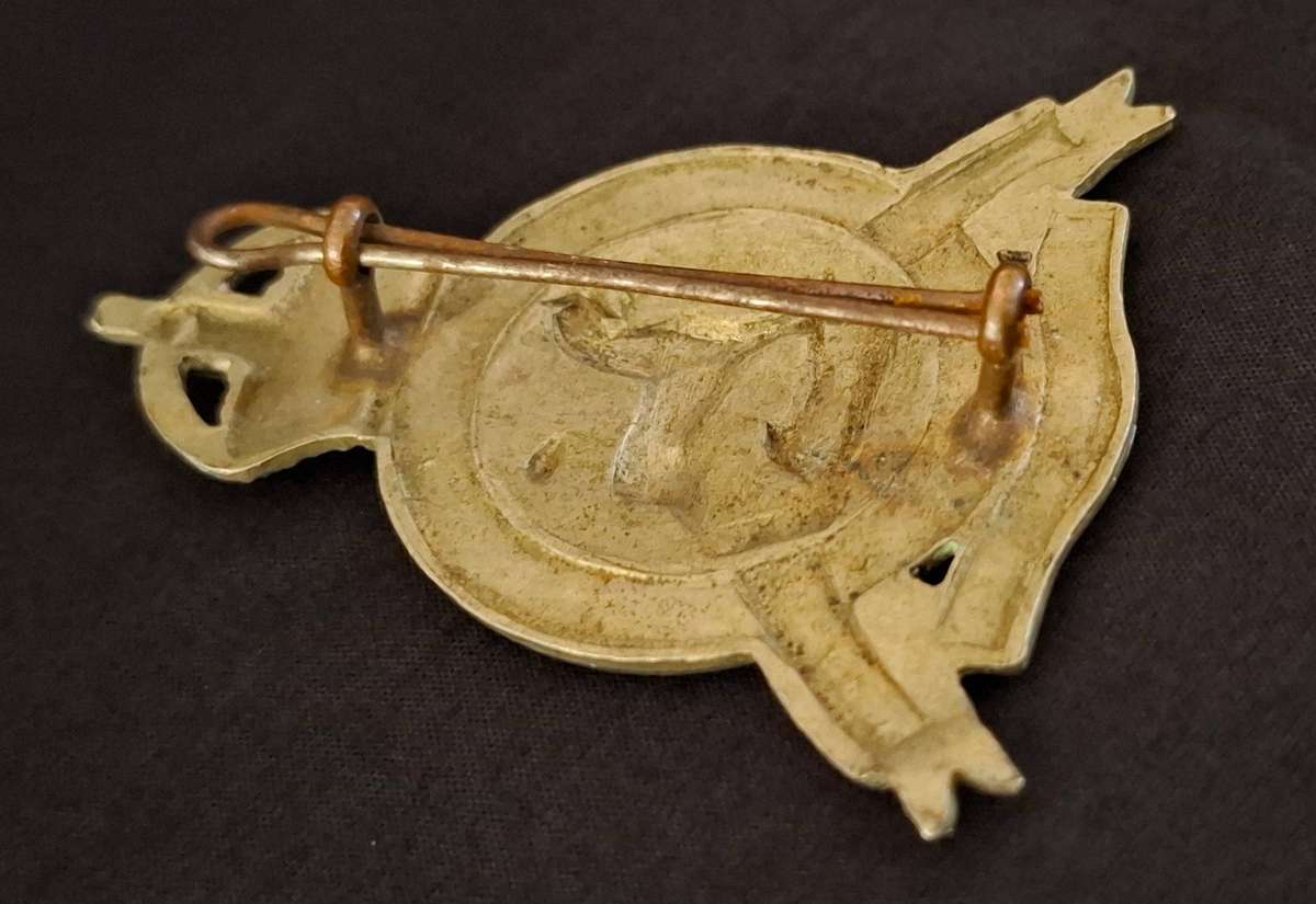 Boer War SA CONSTABULARY WHITE METAL SLOUCH HAT BADGE-SOLID CENTRE-WORN 1902                    E159