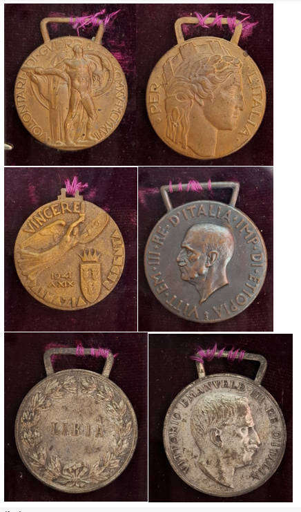 ITALIAN FASCIST   MEDAL AND BADGE Collection In Frame