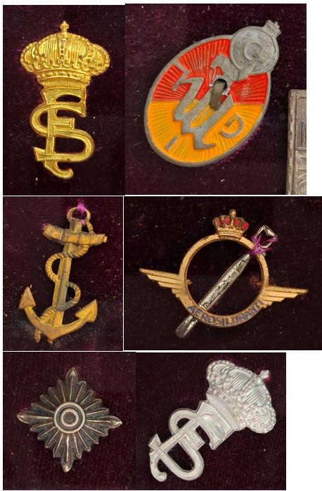 ITALIAN FASCIST   MEDAL AND BADGE Collection In Frame