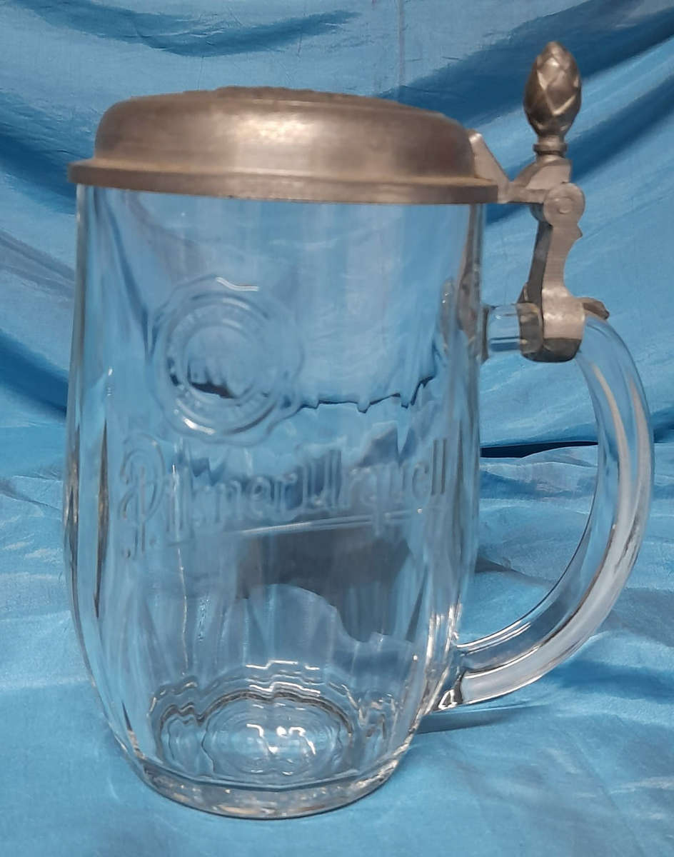 Pilsner Urquell glass stein