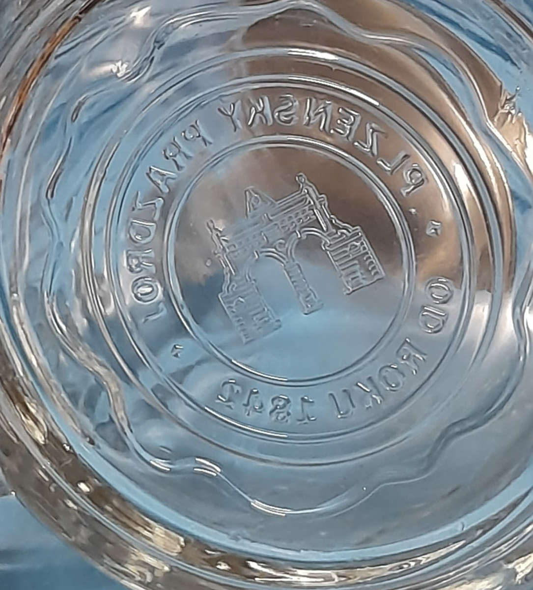 Pilsner Urquell glass stein