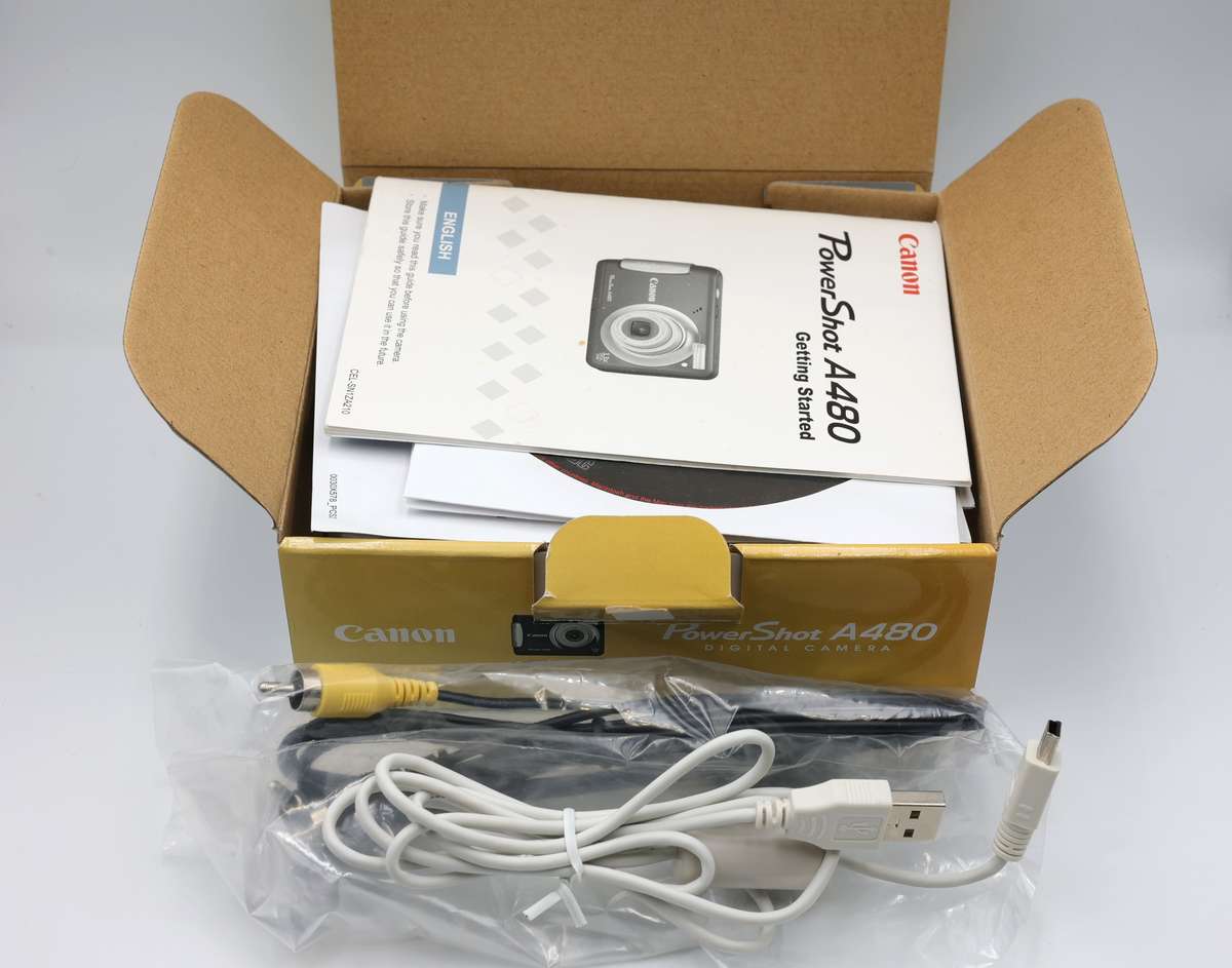 Canon Powershot A480 digital point and shoot camera.