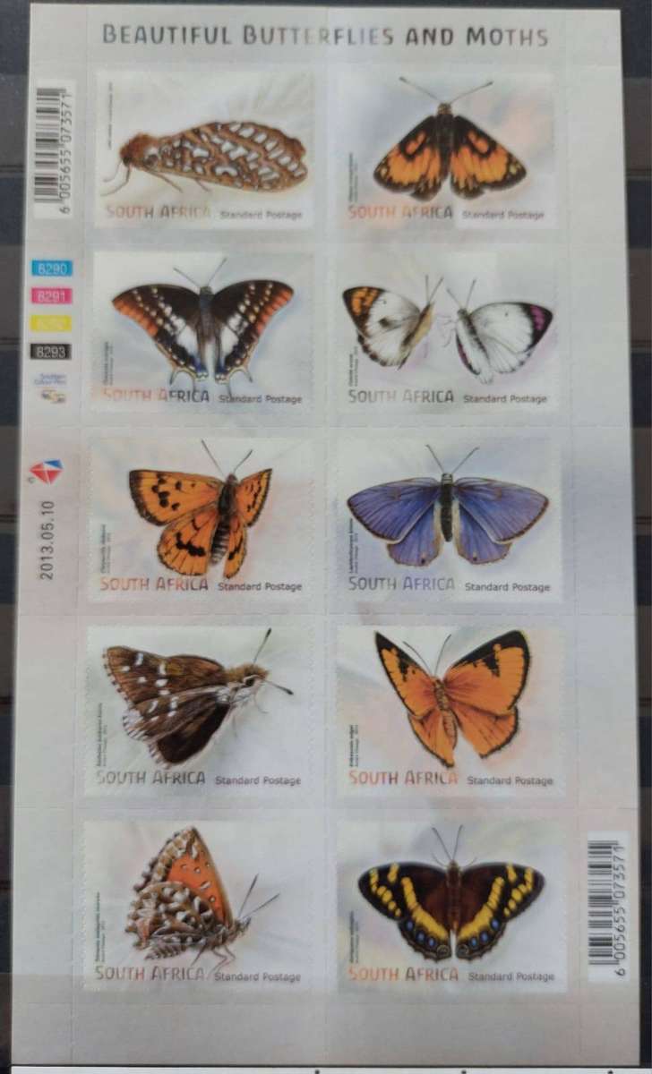 RSA - 2013 - SACC 2236 - Butterflies and Moths - Sheetlet of 10 - MNH