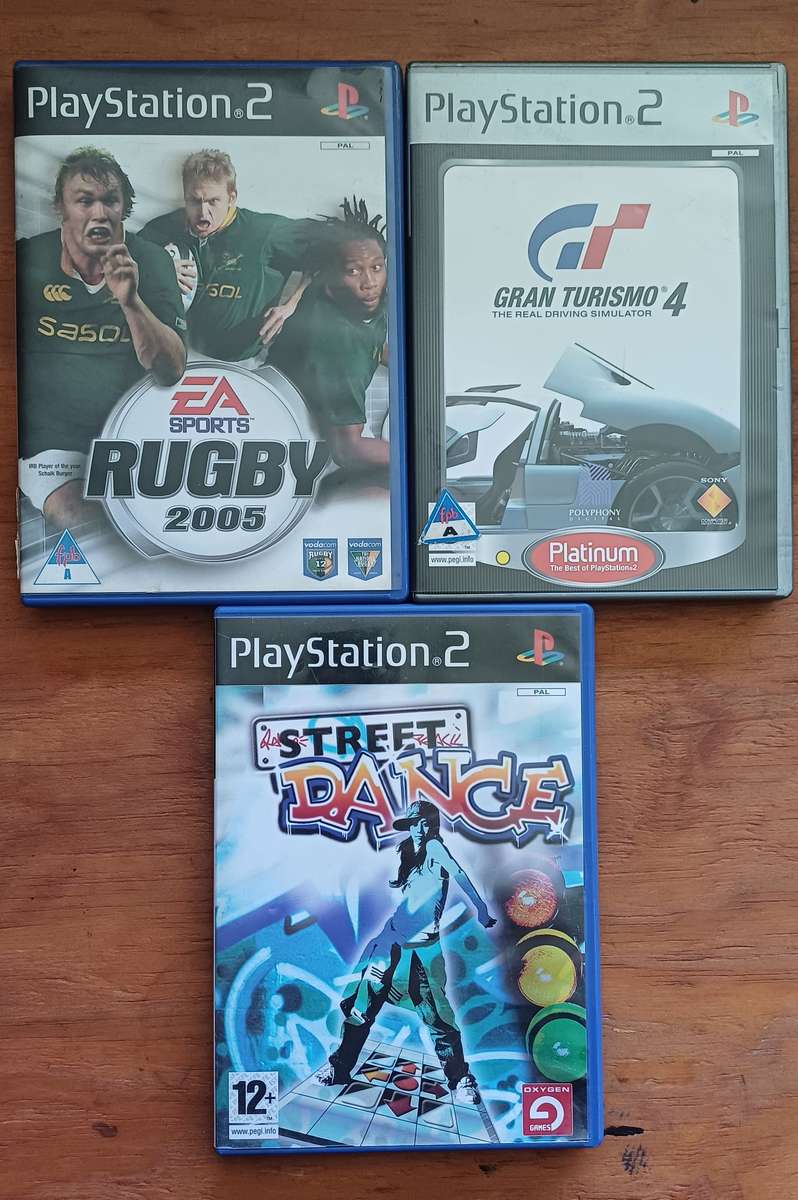 PS2 Bundle Rugby 2005, Gran Turismo 4, Street Dance