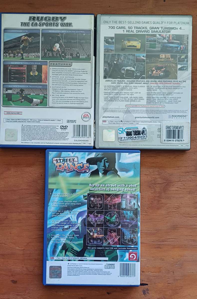 PS2 Bundle Rugby 2005, Gran Turismo 4, Street Dance