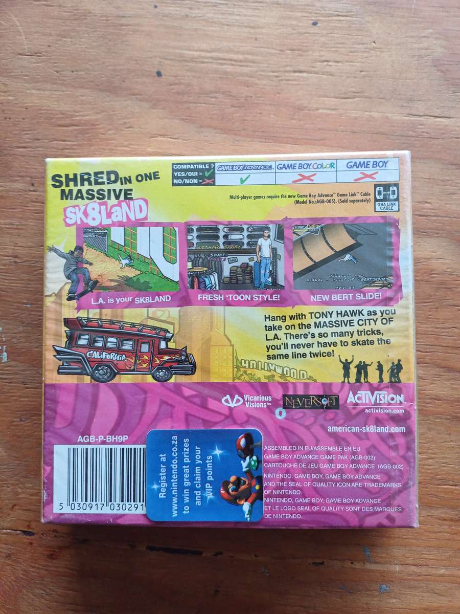 Gameboy Advance Tony Hawk American Sk8land (SEALED)